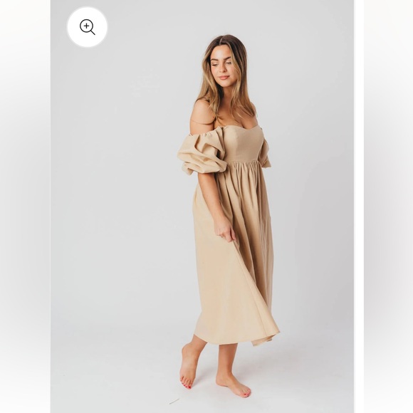 Taupe midi dress - Picture 4 of 7